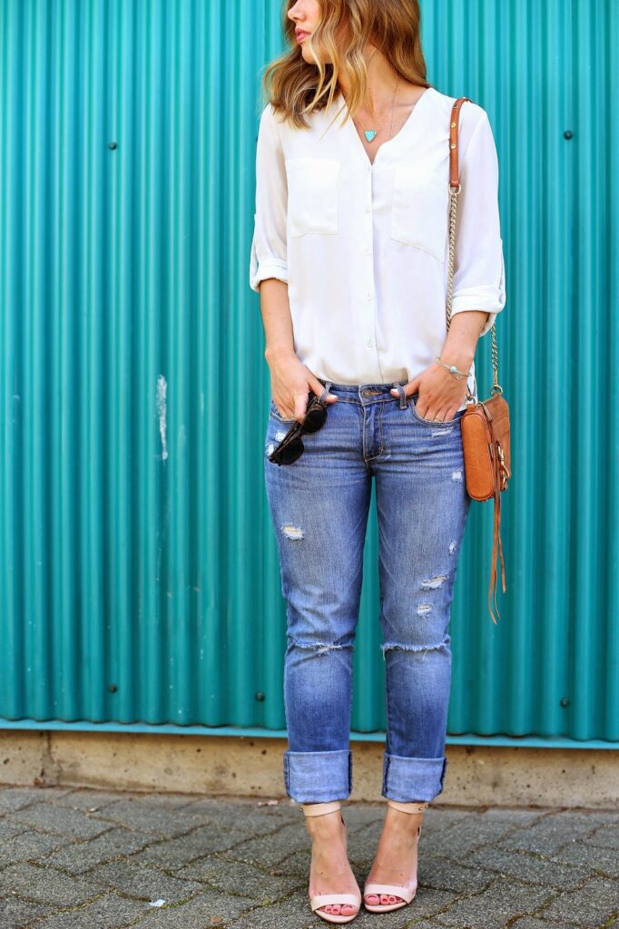 to vogue or bust, vancouver style blog, vancouver fashion blog, vancouver fashion, canadian fashion blog, alexandra grant, summer style, classic style, abercrombie and fitch boyfriend jeans, h and m shirt, lisbeth jewelry, keltie leanne designs bracelet, j.crew heels, rebecca minkoff bag, persol sunglasses