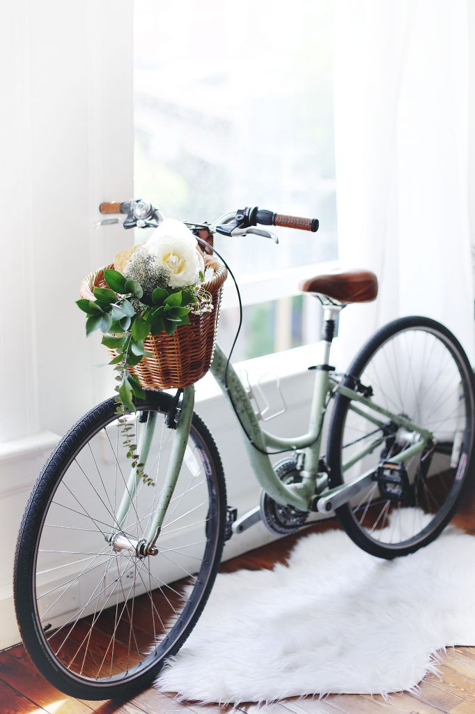 Flower basket on bike