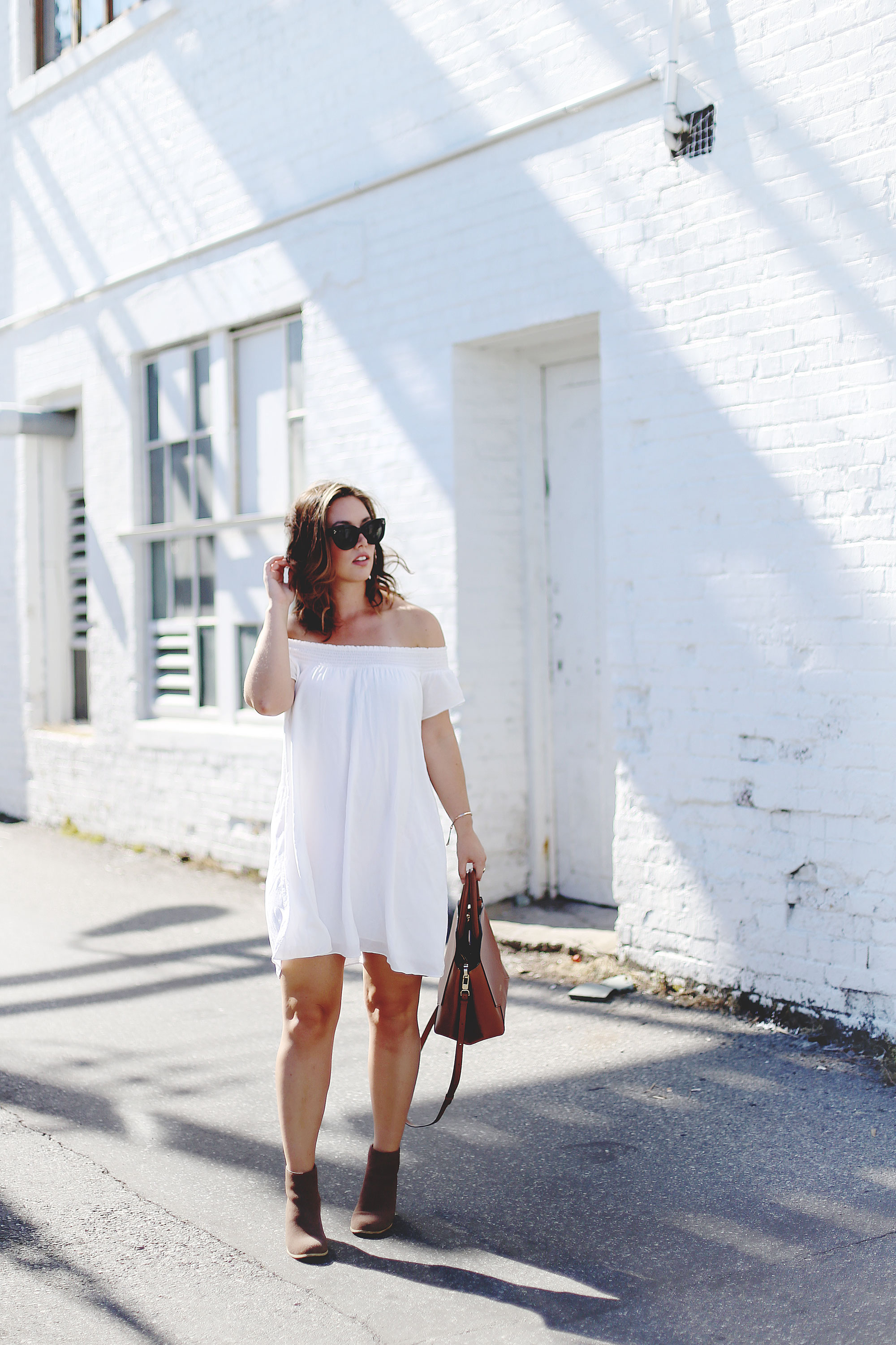 off shoulder dress styling tips