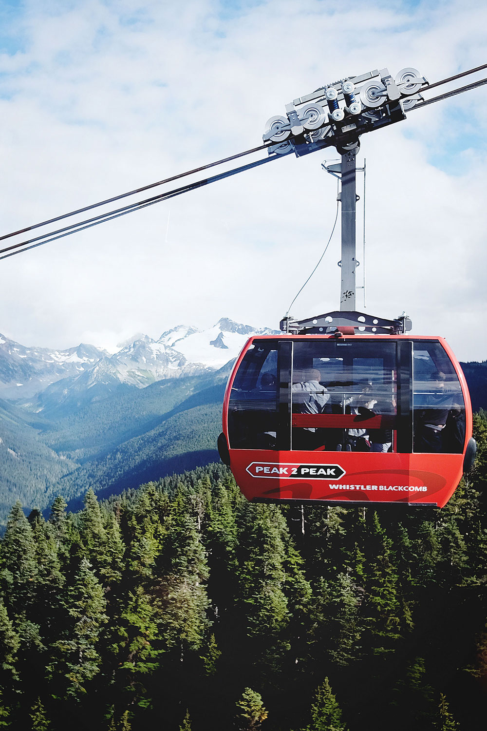 A travel guide to Whistler: peak to peak gondola at Blackcomb, Whistler