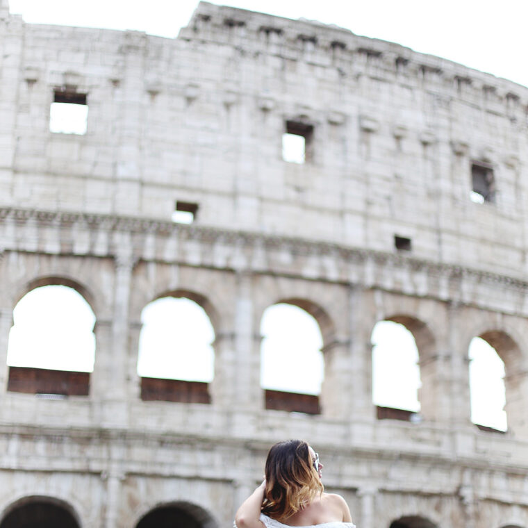 To Vogue or Bust shares Rome travel tips in her Rome travel guide in Revolve lace dress