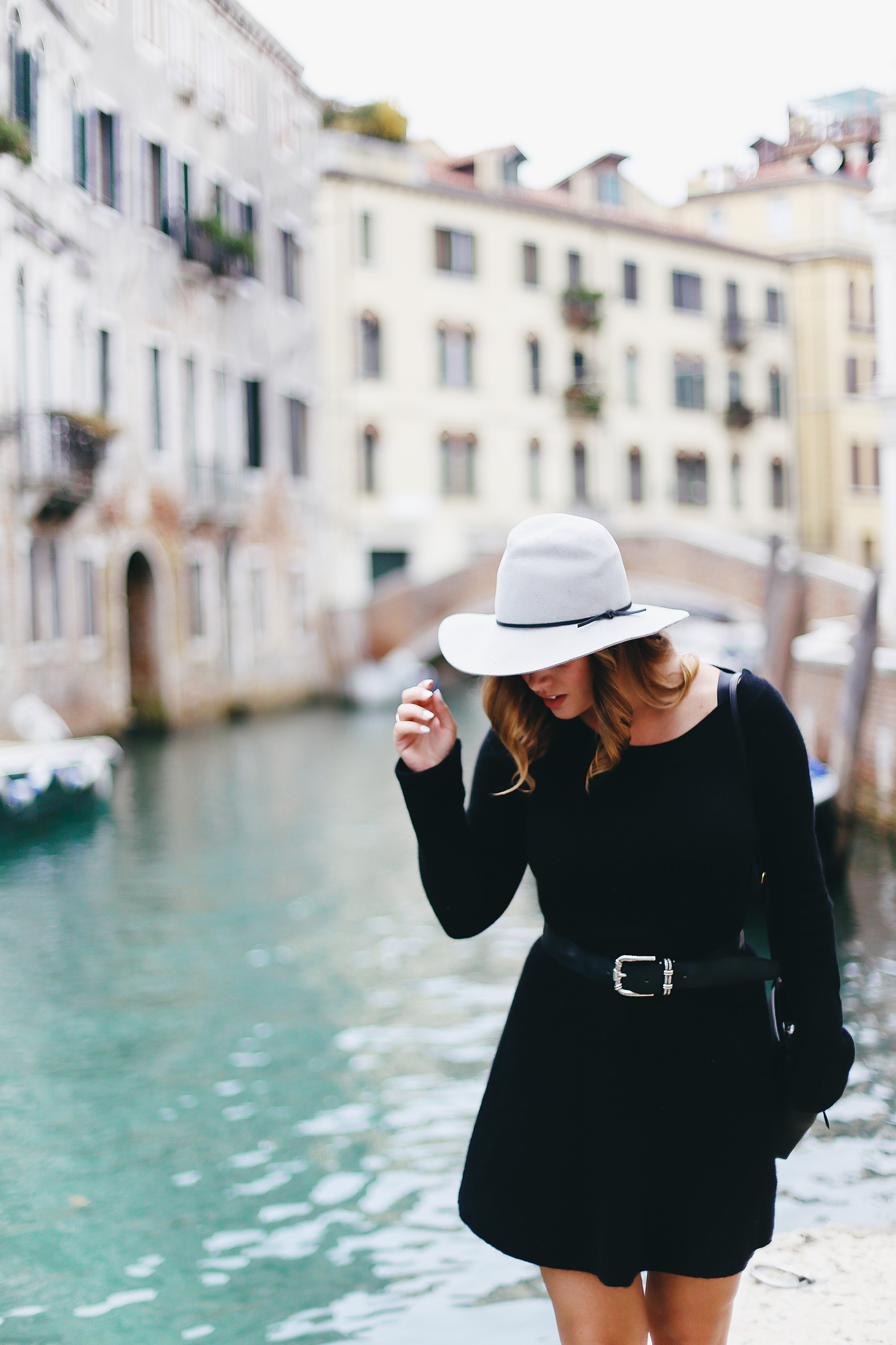 Why you should pack cashmere for travelling: White + Warren cashmere flare dress as worn by To Vogue or Bust in Venice, Italy