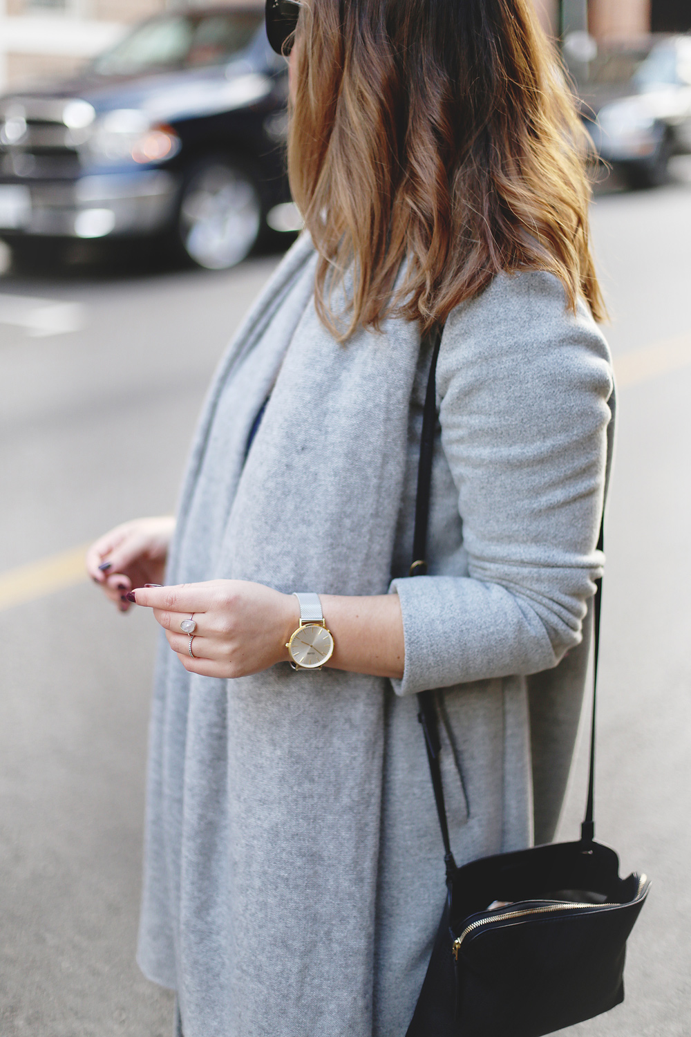 How to wear Converse sneakers with a dress in an Aritzia dress, White + Warren cashmere travel wrap, Converse white sneakers, Celine sunglasses styled by To Vogue or Bust