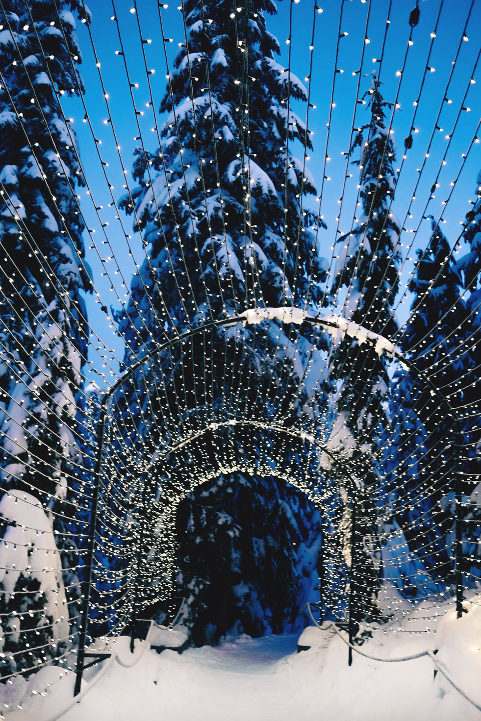 Things to do in Vancouver at Christmas - Grouse Mountain Peak of Christmas ice skating, snowshoeing and skiing