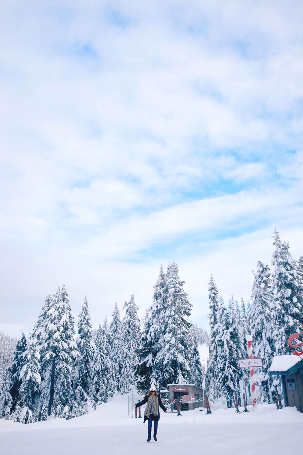 Things to do in Vancouver at Christmas - Grouse Mountain Peak of Christmas ice skating, snowshoeing and skiing