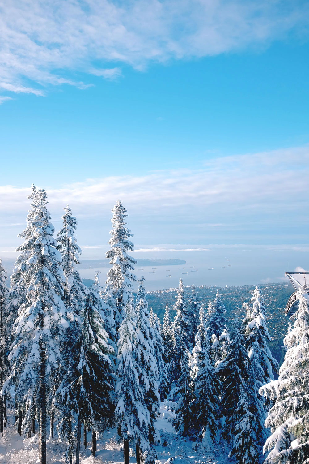 Things to do in Vancouver at Christmas - Grouse Mountain Peak of Christmas ice skating, snowshoeing and skiing