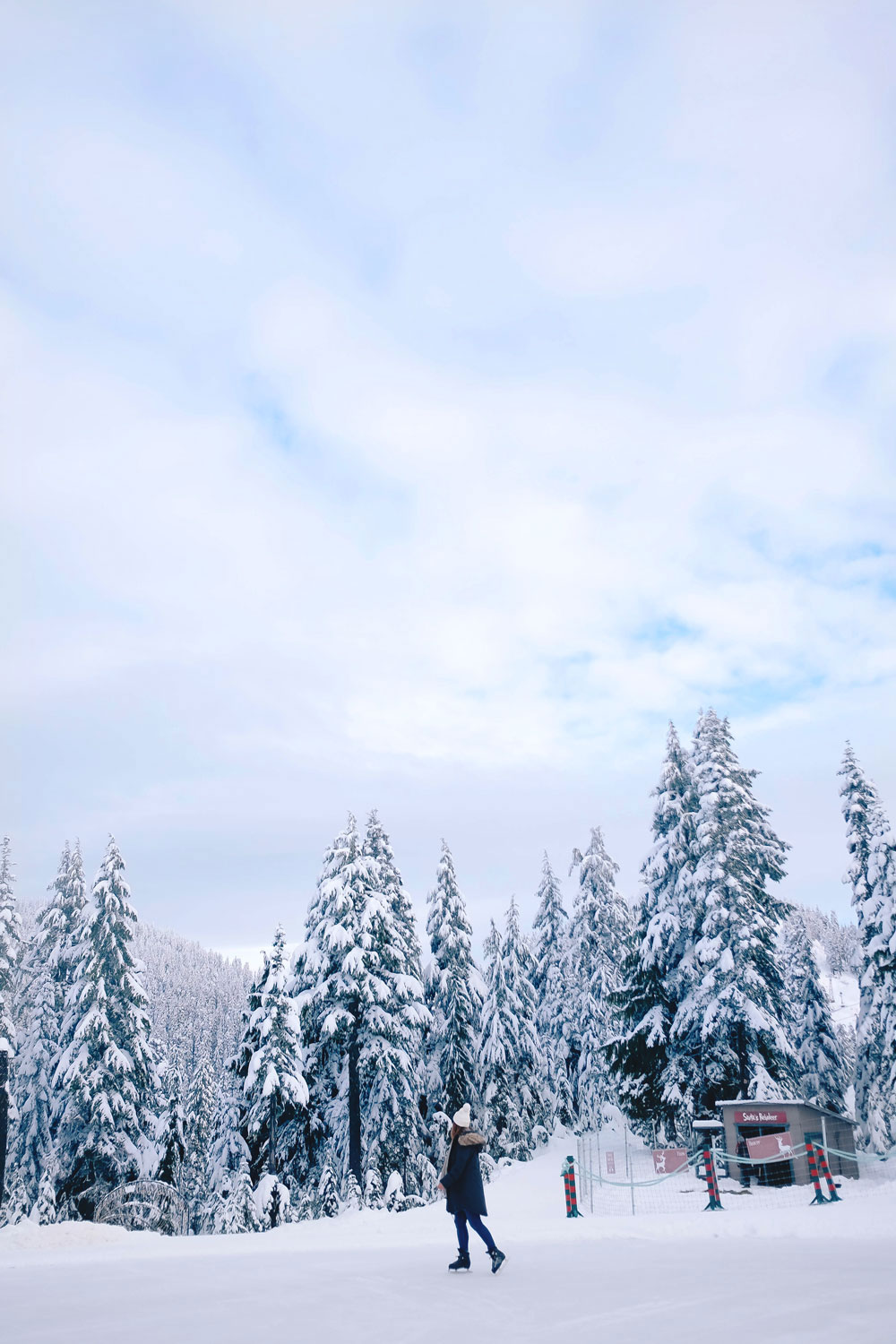 Things to do in Vancouver at Christmas - Grouse Mountain Peak of Christmas ice skating, snowshoeing and skiing