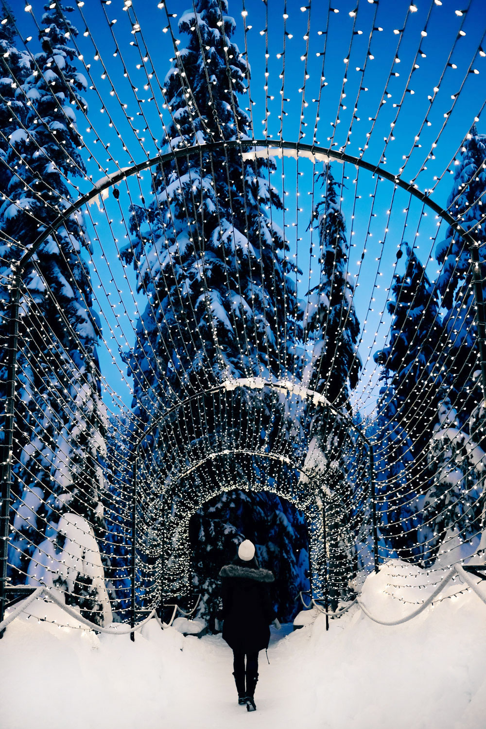 Things to do in Vancouver at Christmas - Grouse Mountain Peak of Christmas ice skating, snowshoeing and skiing