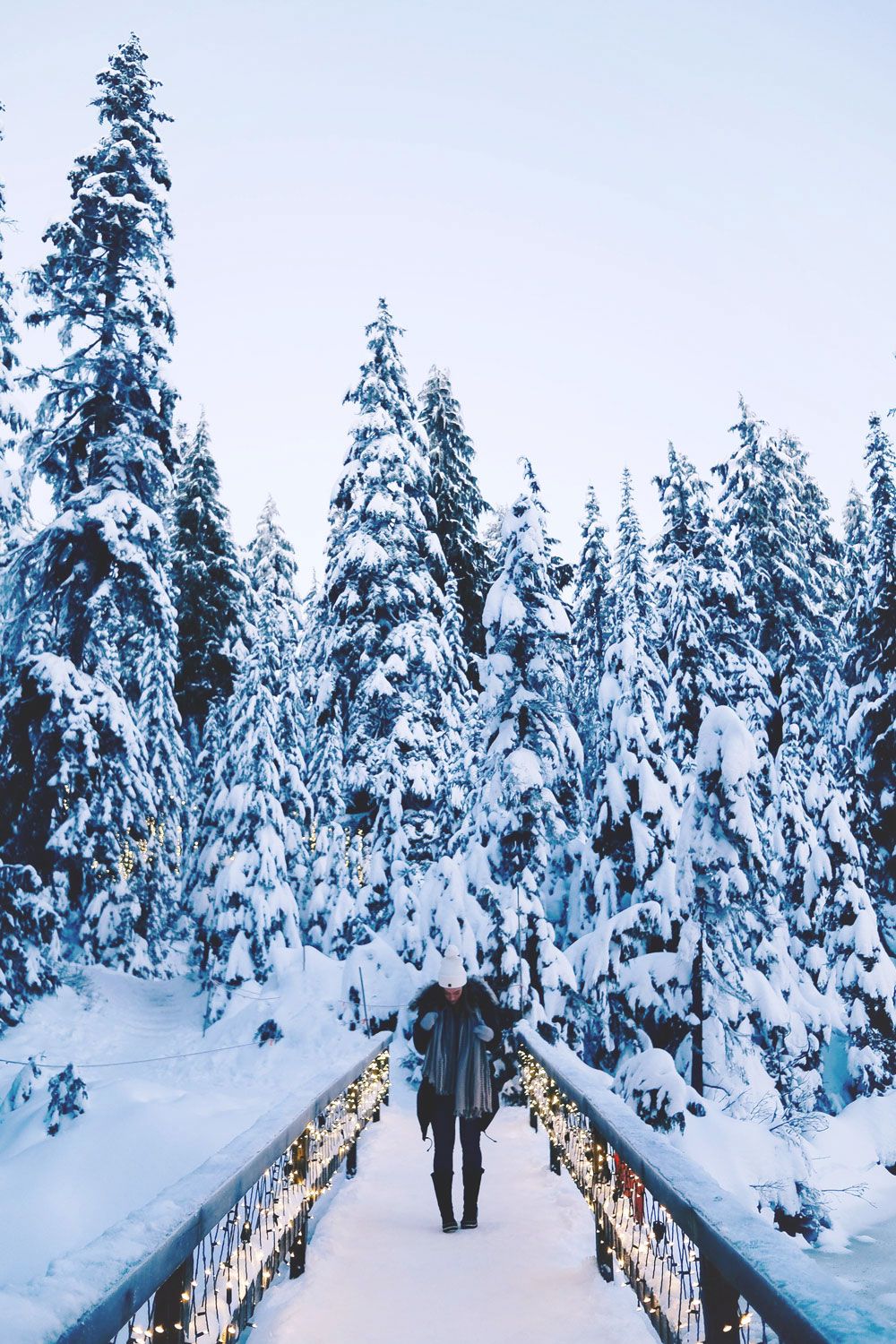 Things to do in Vancouver at Christmas - Grouse Mountain Peak of Christmas ice skating, snowshoeing and skiing