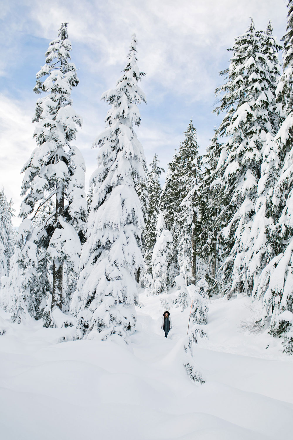 What to wear in the snow in Vancouver, with Noize parka, Express pom pom beanie, Sorel boots, White and Warren cashmere travel wrap and Aritzia mittens styled by To Vogue or Bust