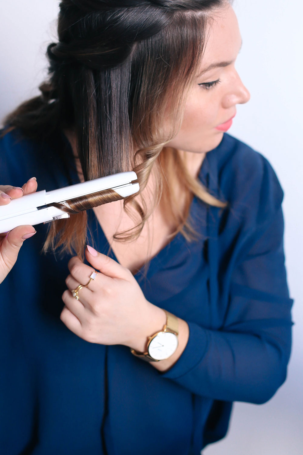 Second day hair styles with John Frieda, John Frieda Luxurious Volume Dry Shampoo, Frizz Ease Touch-Up Crème, John Frieda Brilliant Brunette Visibly Deeper Collection styled by To Vogue or Bust 