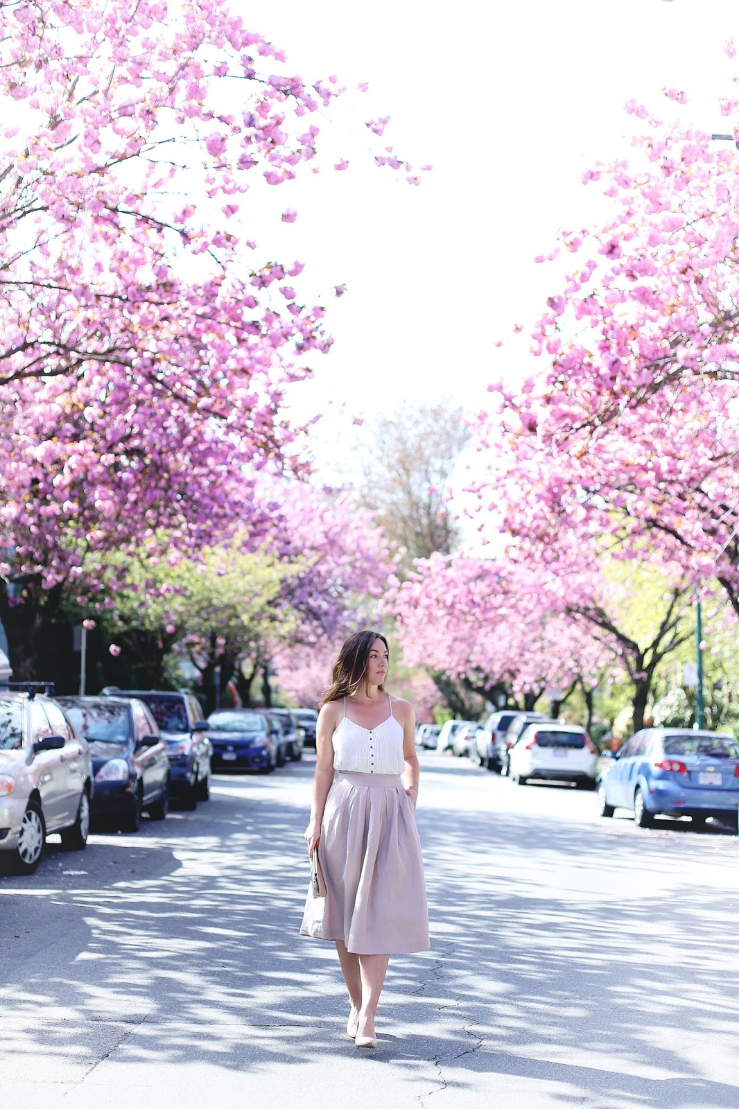 Where to see cherry blossoms in Vancouver at Fairview, Vanier Park, David Lam Park, Go Fish, Granville Island, cherry blossoms spots in Vancouver, best views of cherry blossoms in Vancouver by To Vogue or Bust 