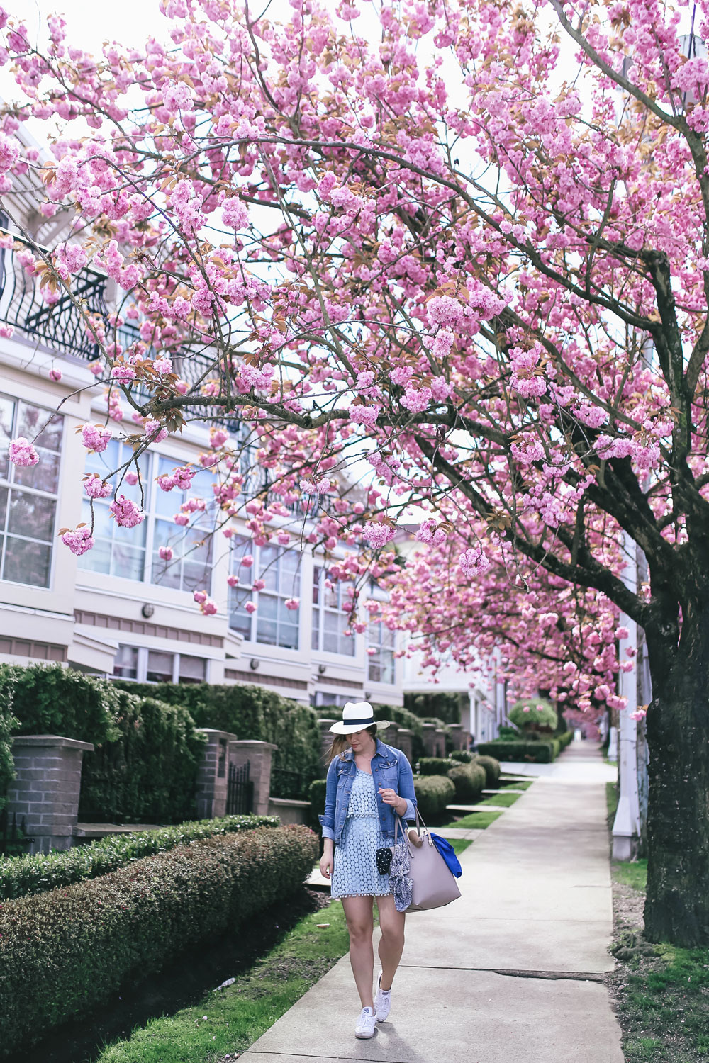 H&M recycling initiative shared by To Vogue or Bust, styling a denim jacket outfit idea for spring