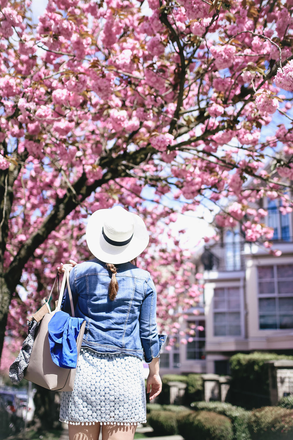 H&M recycling initiative shared by To Vogue or Bust, styling a denim jacket outfit idea for spring