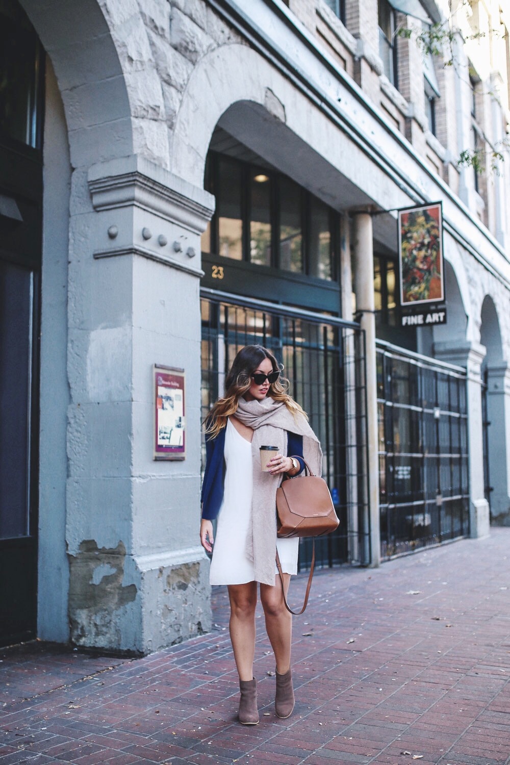 Fall transition style in an Aritzia slip dress by To Vogue or Bust