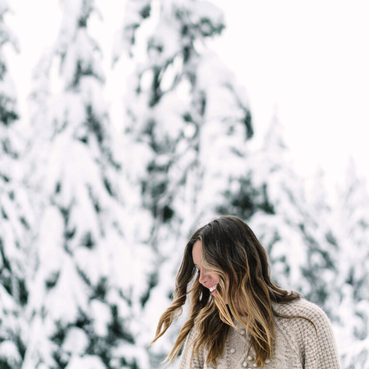 Winter outfit inspiration in aritzia sweater by To Vogue or Bust