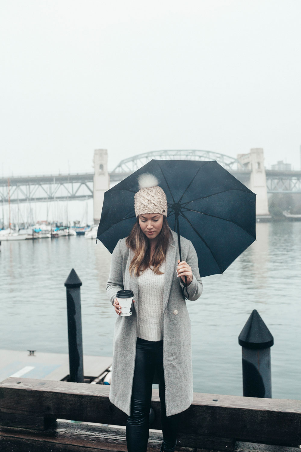 what to wear on a rainy day in white warren cashmere sweater by To Vogue or Bust