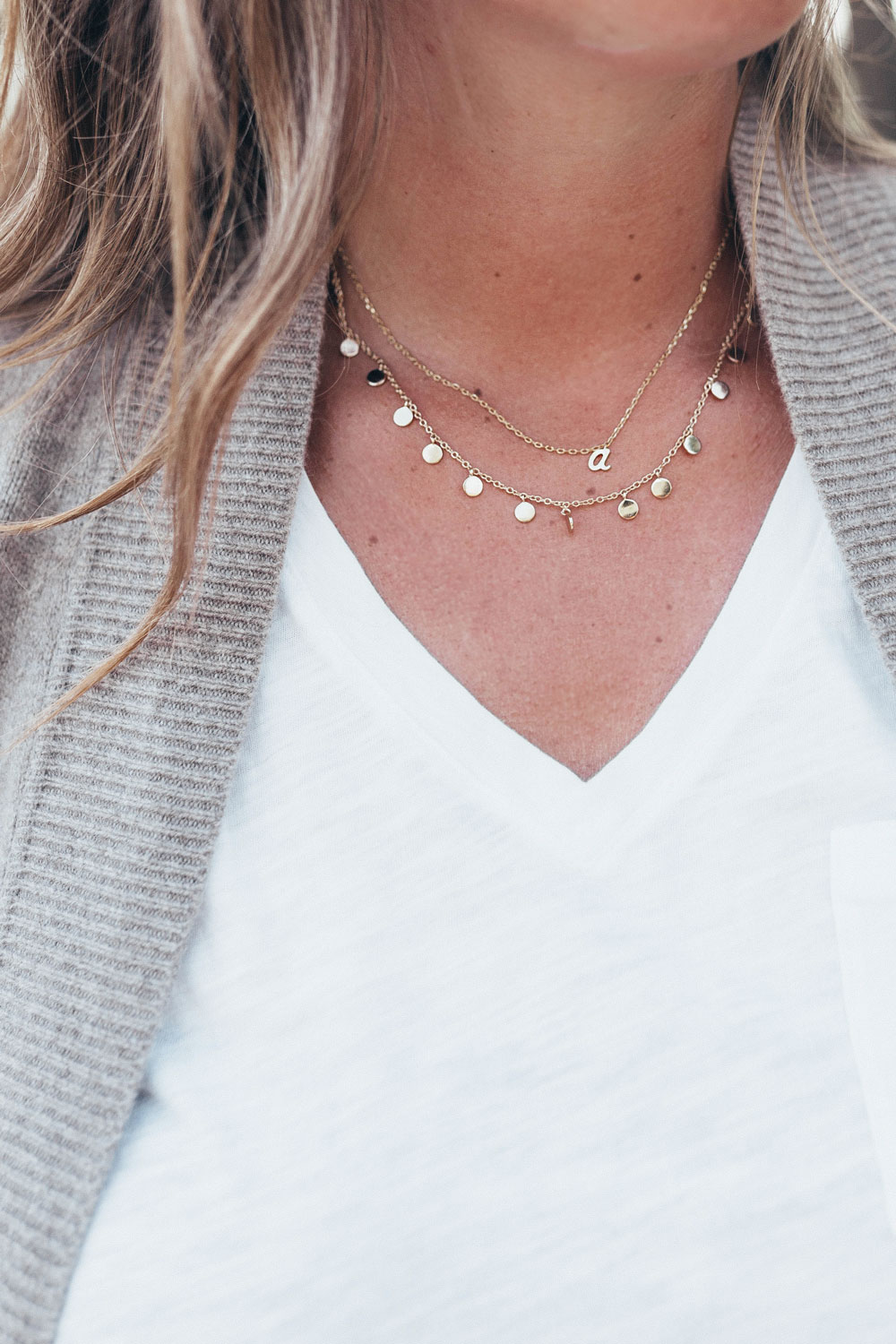 Layered dainty necklaces