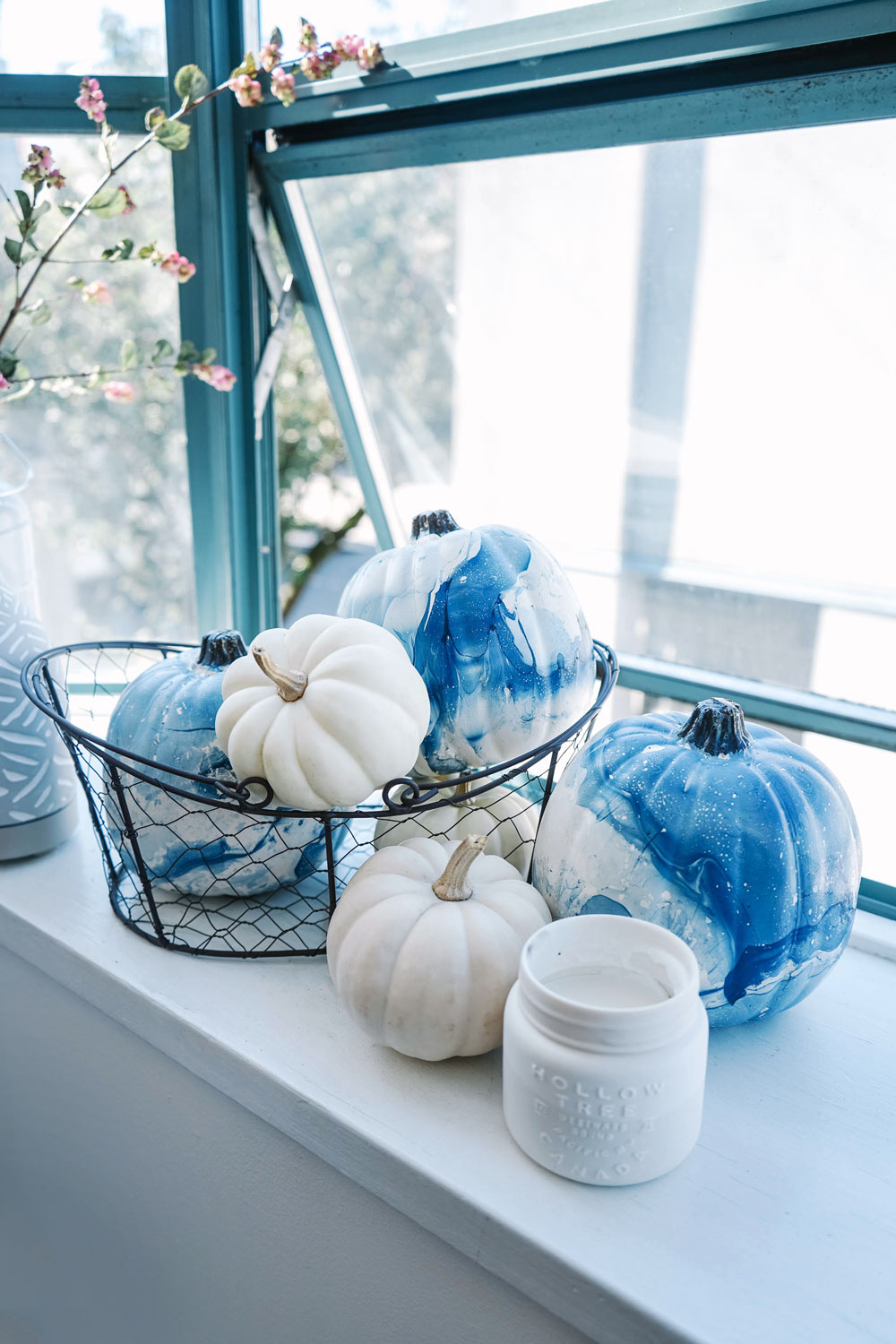 Marbled indigo pumpkins