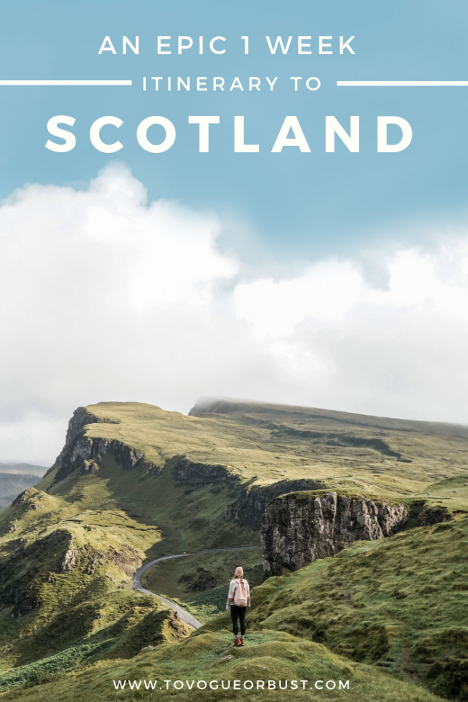 1 week travel itinerary to Scotland