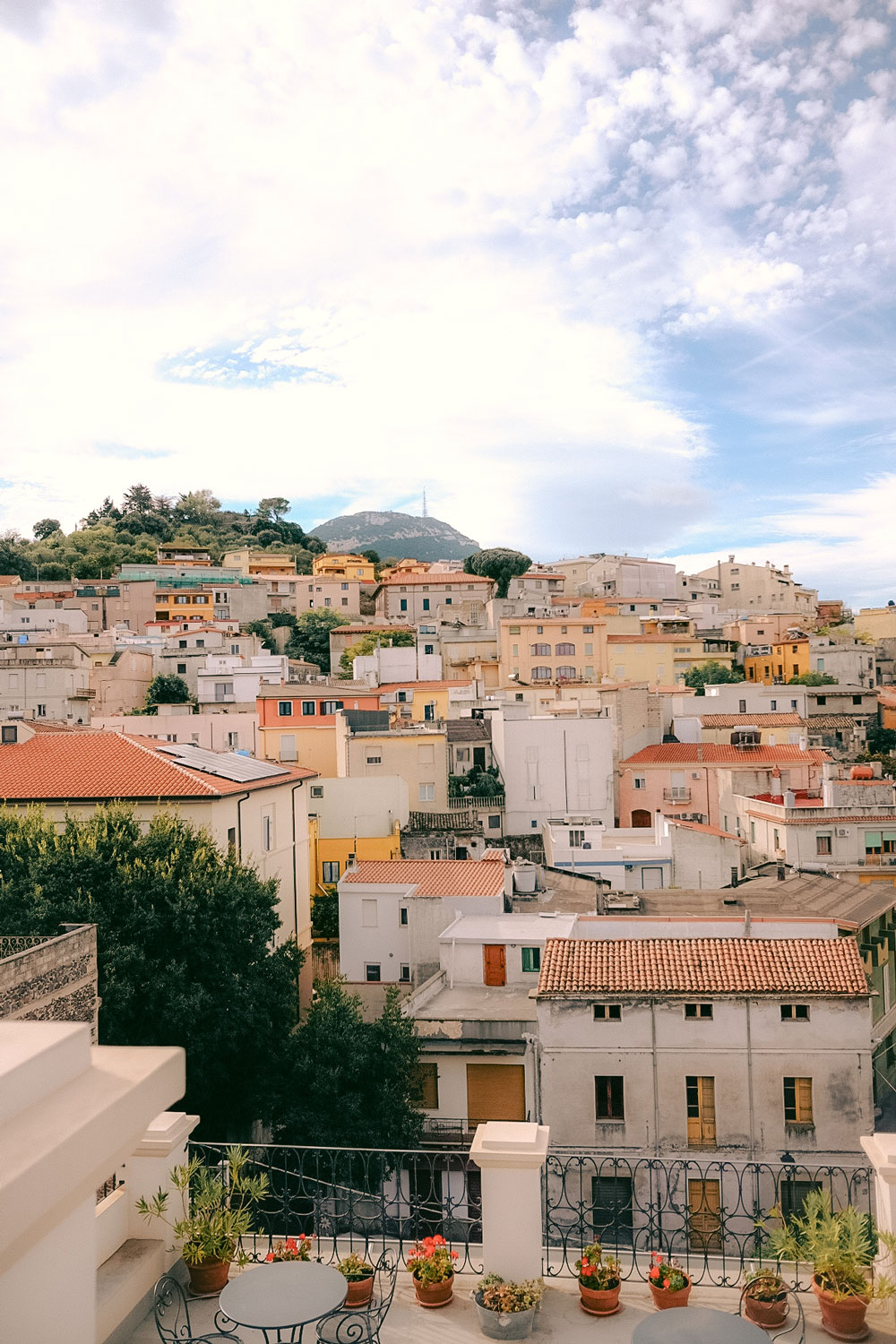 Mountain village of Dorgali surrounded by hills, Sardinia