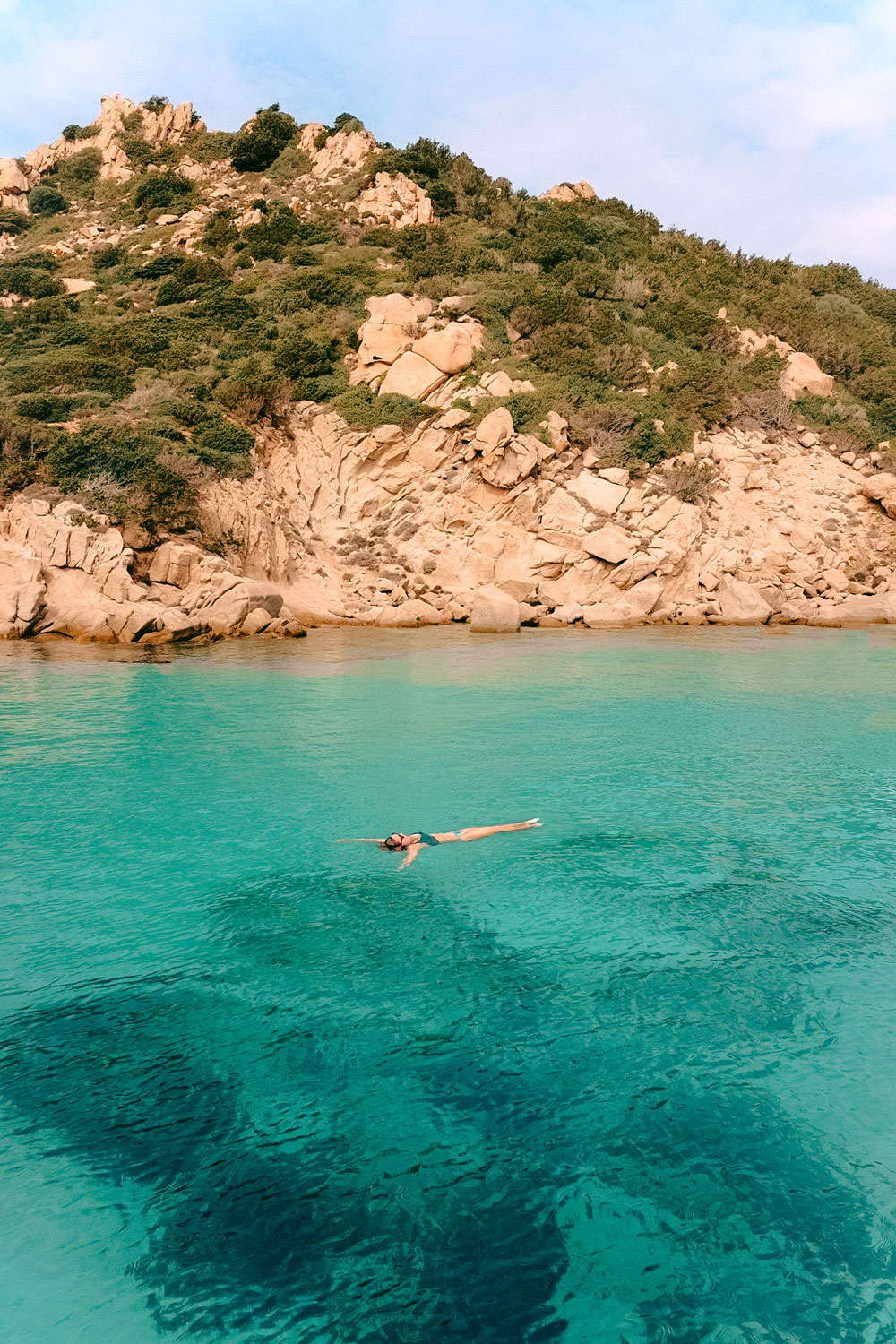 Turquoise water and granite rocks in La Maddalena archipelago, Sardinia