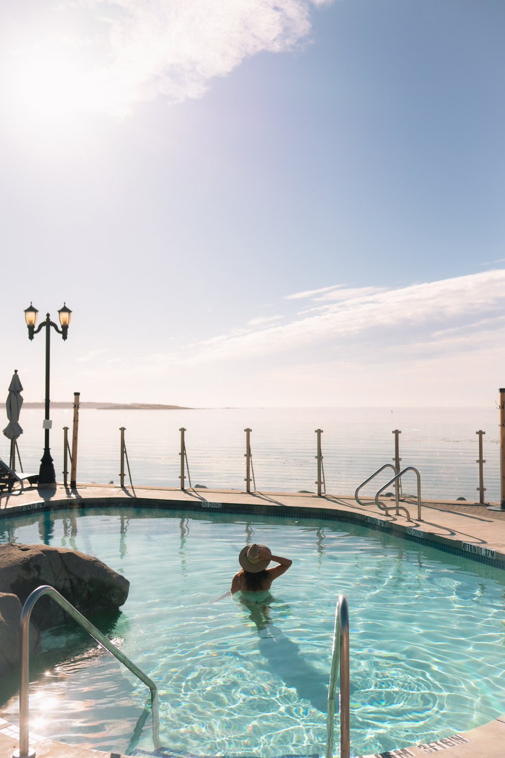 Oceanfront mineral pools at Oak Bay Beach Hotel in Victoria, BC