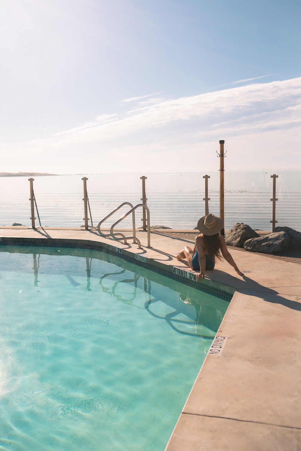 Seaside mineral pool overlooking the ocean at Oak Bay Beach Hotel
