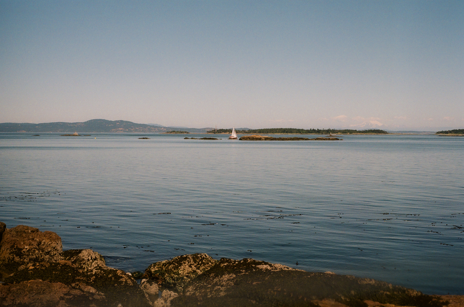 Peaceful ocean view from Oak Bay in Victoria, British Columbia