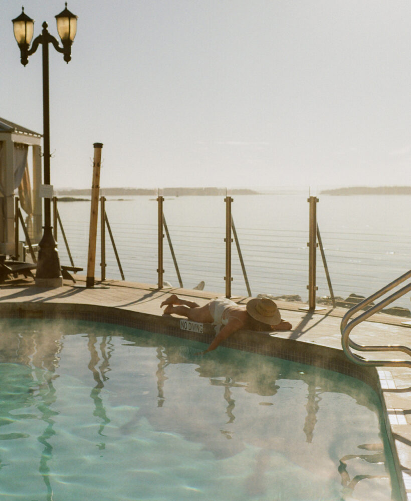 Oceanfront mineral pool and sea view at Oak Bay Beach Hotel