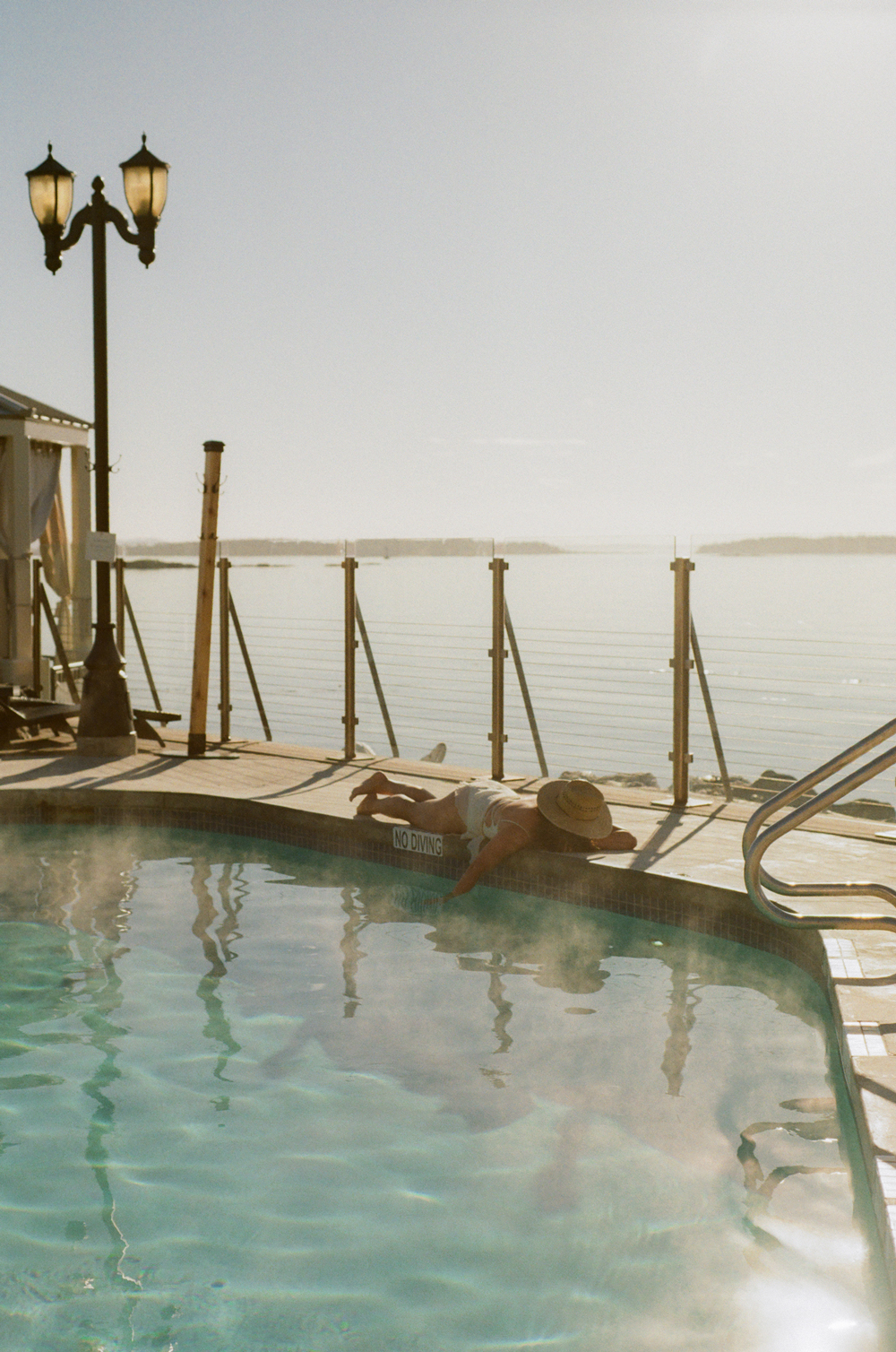 Oceanfront mineral pool and sea view at Oak Bay Beach Hotel