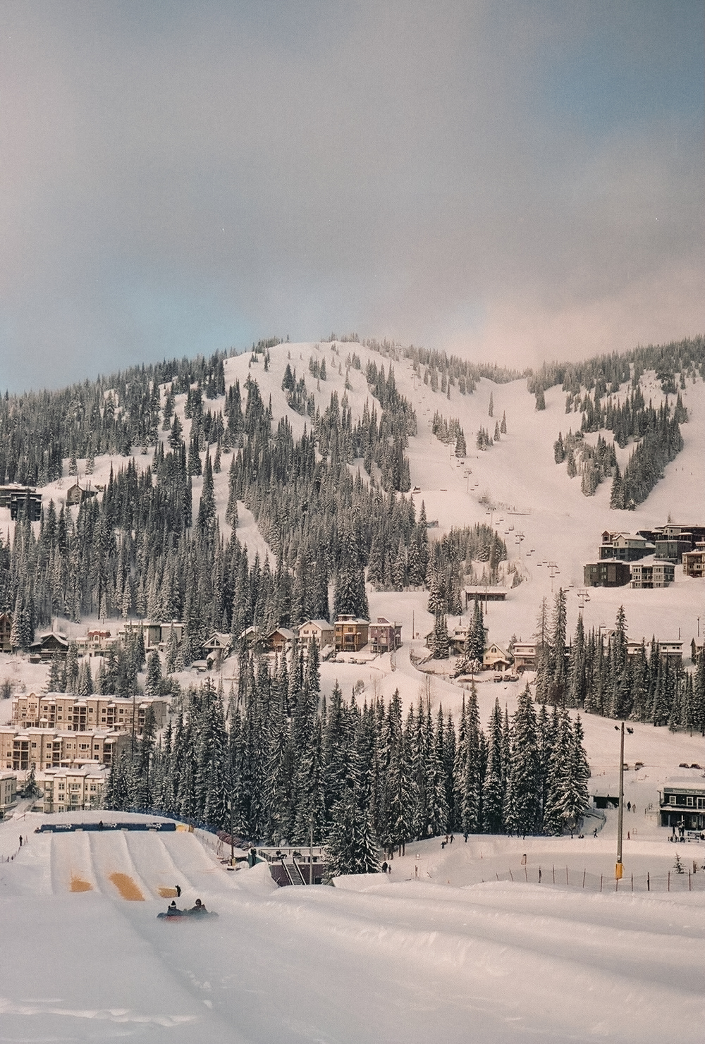 Ski slopes and snowy mountain scenery at SilverStar Mountain Resort